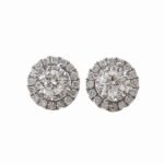 Anting berlian eropa model solitaire halo setting