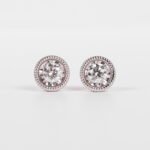 Earrings Solitaire Milgrain Setting