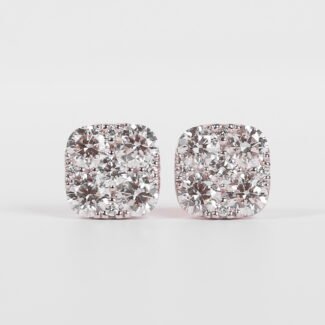 Earrings Cushion Setting