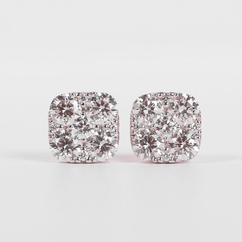 Earrings Cushion Setting