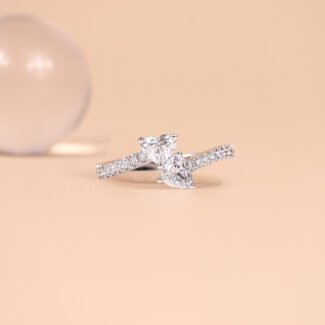 Ring Double Heart Setting