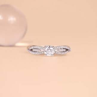 Ring Penelope Setting GIA 0.52ct VVS1 E Color