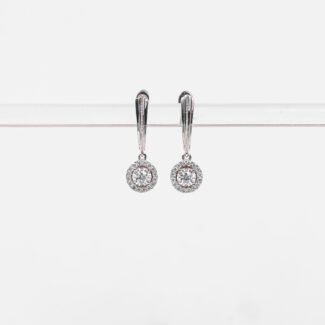 Earring Solitaire Halo Dangling Setting