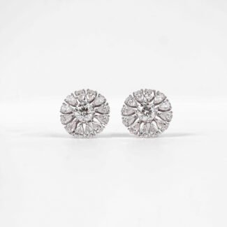 Earring Magnolia Setting GIA 0.26ct VVA2/F Color