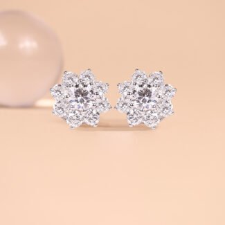 Earring Rose Setting GIA 0.4CT VVS1 D Color