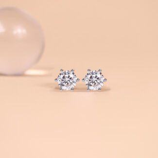 Earring Solitaire Classic 6 Prong Setting GIA 0.2CT VVS1 D Color