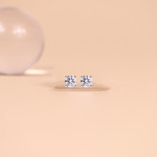 Earring Solitaire 4 Prong Setting
