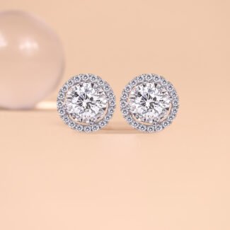 Earring Solitaire 2 In 1 Setting GIA 0.5CT VVS2 D Color